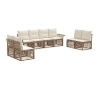 vidaXL Set di divani da giardino da 8 pezzi, beige in rattan sintetico, divano da giardino moderno, modulo resistente alle intemperie, set esterno ideale per riunioni di famiglia