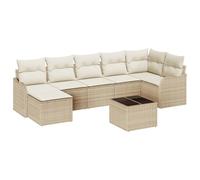 vidaXL Set di divani da Giardino da 8 Pezzi con Cuscini Beige Fatti in Rattan Sintetico. È Un Salotto da Esterno Comodo, con coperture Removibili, braccioli Regolabili e Adatto per i balconi. Mobili