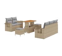 vidaXL Set di divani da Giardino da 8 Pezzi con Cuscini Beige in Rattan Polipropilene e Legno di Acacia. Ha Un Design modulare, Resistente alle intemperie e Super Comodo, Perfetto per balconi e giard