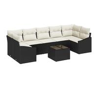 vidaXL Set di divani da Giardino da 8 Pezzi con Cuscini in polyrattan Nero