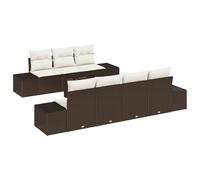vidaXL Set di divani da Giardino da 8 Pezzi con Cuscini in Rattan Sintetico Marrone. È Resistente alle intemperie, Perfetto per Un Arredamento Moderno e alla Moda. Ideale per Esterni, Lounge Modular