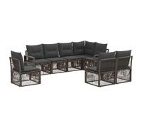 vidaXL Set di divani da giardino da 8 pezzi, grigio rattan sintetico, divano da esterno moderno, resistente alle intemperie, set modulare, sdraio in rattan, seduta per patio, panca da giardino