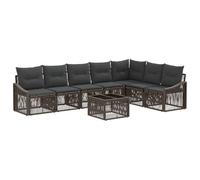 vidaXL Set di divani da giardino da 8 pezzi, grigio rattan sintetico, divano da giardino moderno, resistente alle intemperie, con gambe regolabili, ideale per godersi il vostro patio