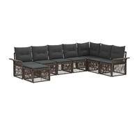 vidaXL Set di divani da giardino da 8 pezzi, grigio rattan sintetico, divano modulare per giardino, mobili resistenti alle intemperie, sedute in rattan, cuscini smontabili, solo per esterni