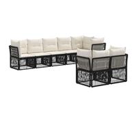 vidaXL Set di divani da giardino da 8 pezzi, in rattan sintetico, moderno, resistente alle intemperie, design modulare, mobili per rilassarsi all'aperto