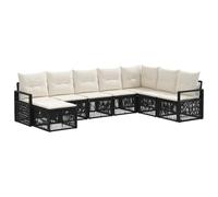 vidaXL Set di divani da giardino da 8 pezzi, in rattan sintetico, moderno, resistente alle intemperie, set modulare per esterni, con cuscini in schiuma, per rilassarsi