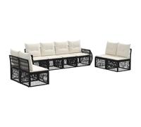 vidaXL Set di divani da giardino da 8 pezzi, nero e bianco crema, divano moderno, resistente alle intemperie, mobili da giardino, poltrona da patio, cuscino in schiuma e altro ancora