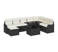 vidaXL Set di divani da Giardino da 9 Pezzi con Cuscini in polirattan Nero, Elegante, Perfetto per Patio e balconi. Ideale per terrazze, Collezione Lounge, Divano sezionale.