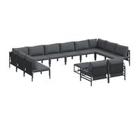 vidaXL Set di divani da giardino: ideale per rilassarsi e rilassarsi nel proprio giardino. Resistente alle intemperie e flessibile per la terrazza o il balcone