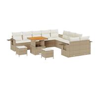 vidaXL Set di divani da Giardino in 13 Pezzi con Cuscini Beige in Rattan Sintetico, Impermeabile, Perfetto per Il Patio o Il Balcone. Ha Un Design modulare e Piedi Regolabili. È l'arredamento Estivo