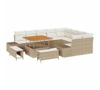 vidaXL Set di divani da Giardino in 5 Pezzi di con Cuscini. Ha Un Design Moderno in Beige e Panna e può ospitare Comodamente Fino a 5 Persone. È Realizzato in Rattan Resistente ai Raggi UV, Ideale p