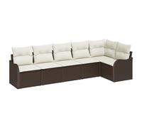vidaXL Set di divani da Giardino in 6 Pezzi con Cuscini in polirattan Marrone. Comodi e stilosi, Ideali per l'esterno. Perfetti per Il Patio, Il Lounge e la terrazza.