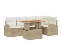 vidaXL Set di divani da Giardino in 6 Pezzi con Cuscini in Rattan polietilene Beige. Ha Un Design modulare ed è Realizzato con Tessuti Resistenti alle intemperie. Perfetto per Patio e balconi. Mobili