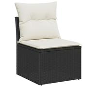 vidaXL Set di divani da Giardino in 6 Pezzi con Cuscini Neri e Bianchi, Design modulare, Intrecciato a Mano, Resistente agli Agenti atmosferici, con Piedi Regolabili. Perfetto per arredo Esterno, Pat