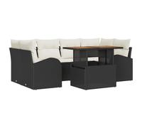 vidaXL Set di Divani da Giardino 7 Pezzi con Cuscini Rattan Nero, Divano da Giardino a Due Posti Spazio di Archiviazione e Cuscini Rattan Nero