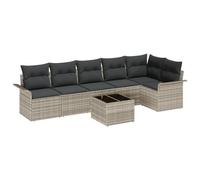 vidaXL Set Giardino 7 Pezzi con Cuscini - Polyrattan Grigio. È Perfetto per Il Balcone e per spazi all'aperto. Questo Set Moderno resiste alle intemperie e aggiunge Un Tocco di Lusso Grazie al Suo de