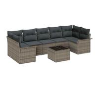 vidaXL Set di divani da Giardino in 8 Pezzi con Cuscini Grigi in Rattan Sintetico, per Esterni nella Moderna Disposizione modulare per Patio, Lounge e terrazza.