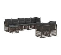 vidaXL Set di divani da giardino in rattan sintetico, 9 pezzi, mobili da giardino moderni, divano da esterno resistente alle intemperie, design modulare per un patio elegante