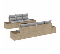 vidaXL Set di divani da Giardino in Rattan Sintetico Beige da 8 Pezzi con Cuscini, Perfetto per pranzare e Rilassarsi all'aperto, mobili modulari per Il Patio, Lounge per terrazze Moderne