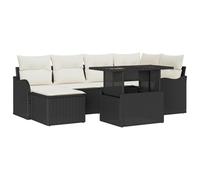 vidaXL Set di divani da Giardino in Rattan Sintetico Nero a 7 Pezzi con Cuscini, Un Sistema modulare Elegante per Rilassarsi all'aperto e per Stare Insieme, mobili Ideali per Patio e terrazzo