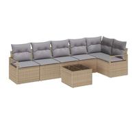 vidaXL Set di divani da Giardino modulare a 7 Pezzi con Cuscini Beige e Grigio Chiaro in Rattan Sintetico. Resistente agli Agenti atmosferici, con Fodere Rimovibili. Perfetto per Il Tuo Patio e la tu
