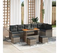 vidaXL Set di divani da giardino Set di 4 Grigio Rattan, Poliestere
