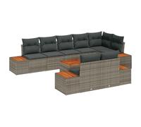 vidaXL Set di divani da Giardino vitaXL a 9 Pezzi con Cuscini Grigi in Rattan Poli Resistente alle intemperie. Design modulare, Perfetto per balconi e Patio. Comodi posti a Sedere per Fino a 5 Person
