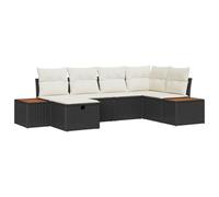 vidaXL Set di Divani da Giardino 6 Pezzi con Cuscini Rattan Sintetico Nero Mobili Sezionali da Esterno per Patio Balcone Stoccaggio Sedi Sedie Modulare Lounge