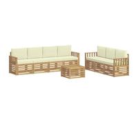 vidaXL Set di divani in legno di acacia massiccio, divano sezionale moderno, mobili da terrazza durevoli, per rilassarsi e godersi all'aria aperta