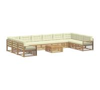 vidaXL Set di divani in legno di acacia solido, divano da giardino, mobile modulare resistente per patio, area di relax confortevole, set da terrazza