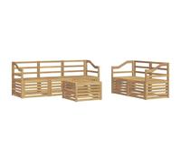 vidaXL Set di divani in legno di acacia solido, mobili da giardino moderni, divano esterno robusto, set sezionale per rilassarsi nel patio, comoda seduta