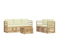 vidaXL Set di divani in legno di acacia solido, mobili da giardino moderni, divano esterno robusto, set sezionale per rilassarsi nel patio, comoda seduta