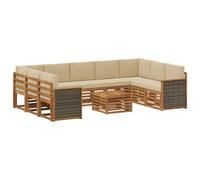 vidaXL Set di divani in legno massello di acacia, mobili da giardino, divano moderno per esterni, set angolare per terrazza e terrazza, comodo e durevole