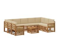vidaXL Set di divani in legno massello di acacia, mobili da giardino, divano moderno per esterni, set angolare per terrazza e terrazza, comodo e durevole