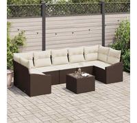 vidaXL Set di divani Marrone e Crema 55 x 55 x 37 cm polyrattan