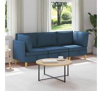 vidaXL Set di divani modulari con spazio di archiviazione 3 pz Blu