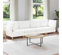 vidaXL Set di divani modulari con spazio di archiviazione 4 pz Bianco