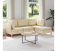 vidaXL Set di divani modulari con spazio di archiviazione 4 pz Crema