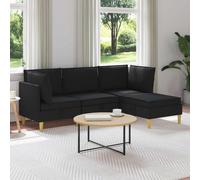 vidaXL Set di divani modulari con spazio di archiviazione 4 pz Nero