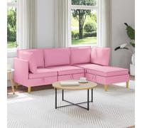 vidaXL Set di divani modulari con spazio di archiviazione 4 pz Rosa