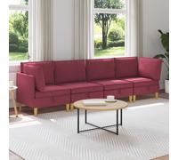 vidaXL Set di divani modulari con spazio di archiviazione 4 pz Tessuto
