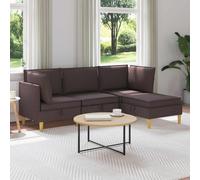vidaXL Set di divani modulari con spazio di archiviazione 4 pz Tessuto