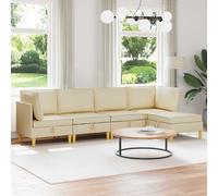 vidaXL Set di divani modulari con spazio di archiviazione 5 pz Crema