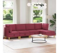 vidaXL Set di divani modulari con spazio di archiviazione 5 pz Tessuto