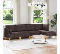 vidaXL Set di divani modulari con spazio di archiviazione 5 pz Tessuto