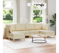 vidaXL Set di divani modulari con spazio di archiviazione 6 pz Crema