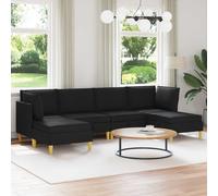vidaXL Set di divani modulari con spazio di archiviazione 6 pz Nero