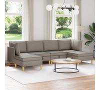 vidaXL Set di divani modulari con spazio di archiviazione 6 pz Tortora