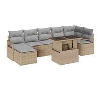 vidaXL Set di divani modulari da Esterno 8 Pezzi con Cuscini, Comodi per 4 Persone, Arredamento da Giardino Resistente alle intemperie in Rattan Sintetico. Perfetto per Creare Una Zona Lounge Moderna
