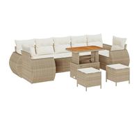 vidaXL Set di divani modulari da Esterno con Cuscini Beige e Bianco Crema in Rattan per Il Patio. Accoglie Fino a 4 Persone, ha Piedi Regolabili e Un Design Intrecciato a Mano. Comprende Anche Un Ta